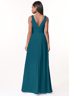 Azazie Julianna Bridesmaid Dresses Ink Blue A-Line Chiffon Dress image2