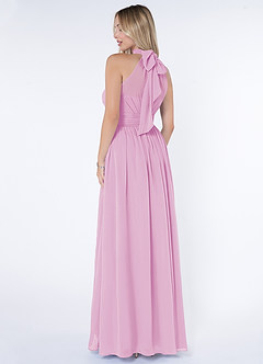 Azazie Iman Bridesmaid Dresses Candy Pink A-Line A-Line Ruched Chiffon Dress image5