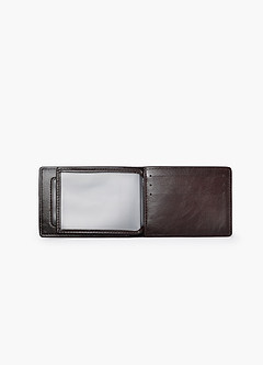 front Cartera plegable de cuero texturizado elegante para hombre
