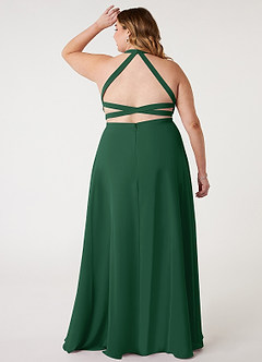 Azazie Clarice Bridesmaid Dresses Dark Green A-Line Halter Chiffon Dress image9