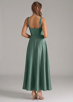 Azazie Shaude Brautjungfernkleider A-Linie Plissee Stretch-Satin Kleid Eukalyptus image6