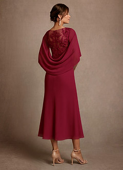Azazie Forums Mother of the Bride Dresses Burgundy A-Line Lace Dress image2