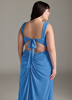 Azazie Jesaphine Abiti da Damigella Abito Tubino in Chiffon Fiocco Blue Jay image14