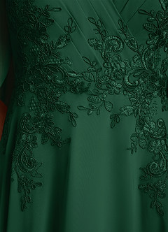 Azazie Tilda Abiti per la Madre della Sposa Abito A-Line in Chiffon Pizzo Verde Scuro image6