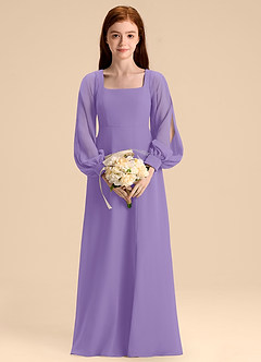 Azazie Bondi Junior Tahiti A-Line Blouson Chiffon Dress image4
