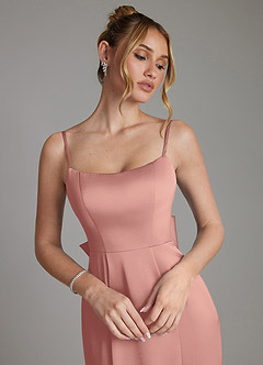 Azazie Zherra Abiti da Damigella Abito Sirena in Raso Elasticizzato Fiocco Rosetta image3