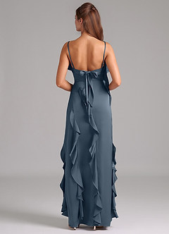 Azazie Malia Bridesmaid Dresses Twilight A-Line Side Slit Stretch Satin Dress image6