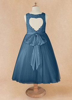 Azazie Calla Flower Girl Dresses Bermuda Ball-Gown Lace Tulle Dress image8