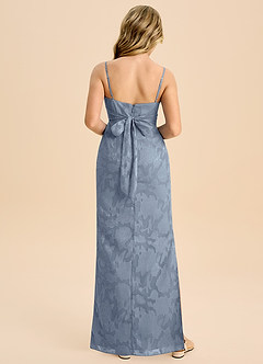 Azazie Mai Junior Osłona Pofałdowany Kwiatowe wypalenie Długość podłogi Młodsza druhna Sukienka image2