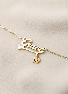 front Custom Name Necklace with Heart