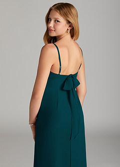 Azazie Mai Junior Pine Sheath Pleated Chiffon Dress image6