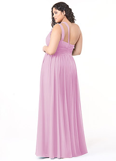 Azazie Molly Final Sale Candy Pink A-Line One Shoulder Chiffon Dress image10