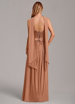Azazie Cadence Bridesmaid Dresses Bronzer A-Line Corset Stretch Satin Convertible Dress image4
