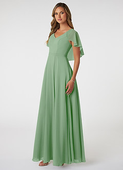 Azazie Jamie Bridesmaid Dresses Matcha A-Line Chiffon Dress image3