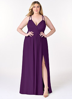 Azazie Farren Robes de demoiselle d'honneur Robe Trapèze Convertible en Mousseline de soie Plissée Grain De Raisin image10