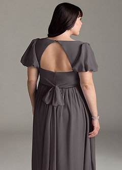 Azazie Madisynn Maternity Bridesmaid Dresses Bow Chiffon Floor-Length Dress image10