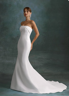 Azazie Vivianna Robes de mariée Robe Sirène en Mikado Bustier Blanc De Diamant image5