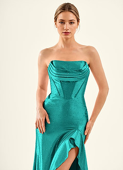 Cerys Peacock Corsat Prom Dress image4