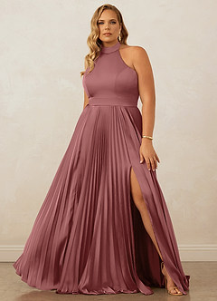 Christian Siriano Bridal for Azazie 1007 Bridesmaid Dresses Amethyst A-Line Pleated Stretch Satin Dress image8