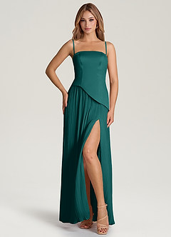 Azazie Tierney Bridesmaid Dresses Peacock A-Line Strapless Chiffon Convertible Dress image3