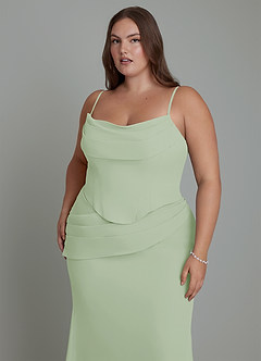 Azazie Sorrel Bridesmaid Dresses Dusty Sage Mermaid Corset Chiffon Dress image17