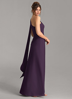 Azazie Ayra Bridesmaid Dresses Plum A-Line One Shoulder Chiffon Dress image5