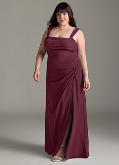 Azazie Jesaphine Bridesmaid Dresses Cabernet Sheath Bow Chiffon Dress image12