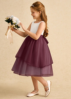 Azazie Rene Flower Girl Klänningar Klänning A-Line i Tyll Rosett image5