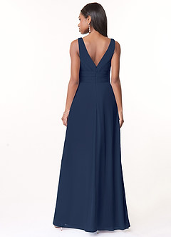 Azazie Julianna Bridesmaid Dresses Dark Navy A-Line Chiffon Dress image2