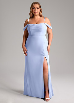 Azazie Saige Bridesmaid Dresses Ice A-Line Off the Shoulder Chiffon Convertible Dress image14