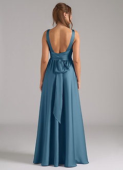 Azazie Kora Bridesmaid Dresses Bermuda A-Line Pleated Stretch Satin Dress image5