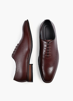 front Zapatos Oxford de cuero perforado de corte completo para hombre
