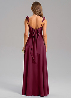 Azazie Everett Bridesmaid Dresses Mulberry A-Line Stretch Satin Dress image2