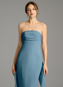 Azazie Ailanie Jurken voor thuis passen Jurk van Chiffon met Zeemeermin Strapless Bermuda image4