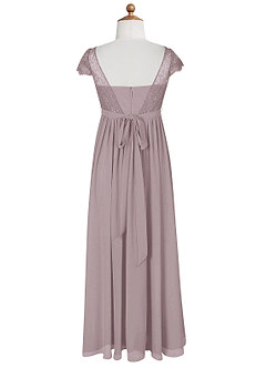 Azazie Silvermist Junior A-Linie Plissee Chiffon Kleid Dämmerung image9