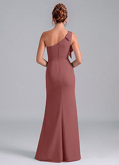Azazie Rinna Bridesmaid Dresses Amethyst Mermaid One Shoulder Chiffon Dress image2