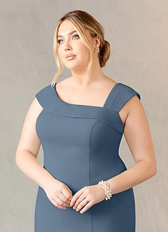 Azazie Ellen Final Sale Twilight Sheath Side Slit Stretch Crepe Dress image10