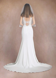 front Sheena Beads Waist Length Veil