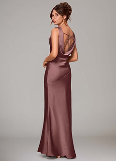 Azazie Rylina Bridesmaid Dresses Vintage Mauve Mermaid Stretch Satin Dress image4