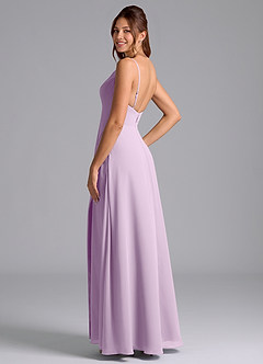 Azazie Sarella Bridesmaid Dresses Frosted Lilac A-Line with Pockets Chiffon Dress image5