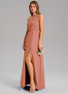 Azazie Phaedra Bridesmaid Dresses MAI TAI A-Line One Shoulder Chiffon Dress image5