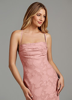 Azazie Ola Bridesmaid Dresses Rosette Mermaid Corset Floral Burnout Dress image7