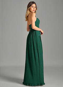 Azazie Becka Bridesmaid Dresses Emerald A-Line Strapless Chiffon Dress image5