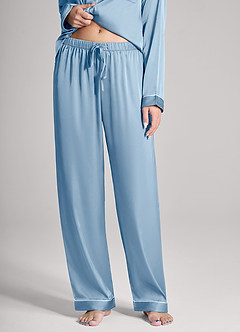 front Pigiama in raso con maniche lunghe e pantaloni coordinati