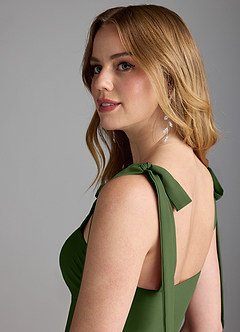 Azazie Lizet Bridesmaid Dresses Olive A-Line Sweetheart Neckline Chiffon Dress image6