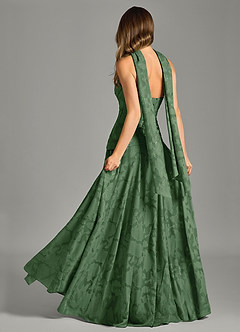 Azazie Gabriela Abiti da Damigella Abito A-Line in Burnout Floreale Senza Cinturino Eucalipto image2