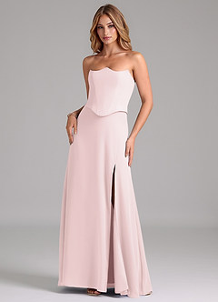 Azazie Jenilyn Jurken voor bruidsmeisjes Jurk van Chiffon met A-Lijn Strapless Blozend Roze image3