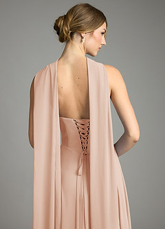 Azazie Ayla Abiti da Damigella Abito A-Line in Chiffon Scollo a Cuore Rosa Inglese image11