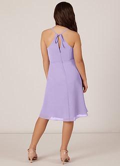 Azazie Doll Junior Robe Trapèze en Mousseline de soie Arc Lilas image2