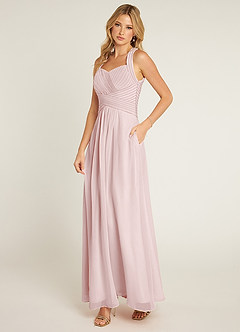 Azazie Claudia Bridesmaid Dresses Blushing Pink A-Line Sweetheart Neckline Chiffon Dress image2